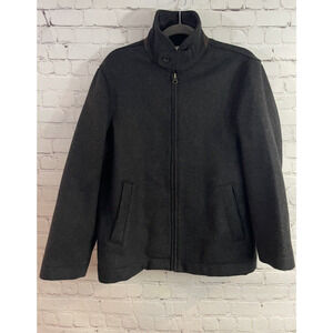 Billy Reid Men Pea Coat Full Zip Wool Blend Gray Size M- made in USA